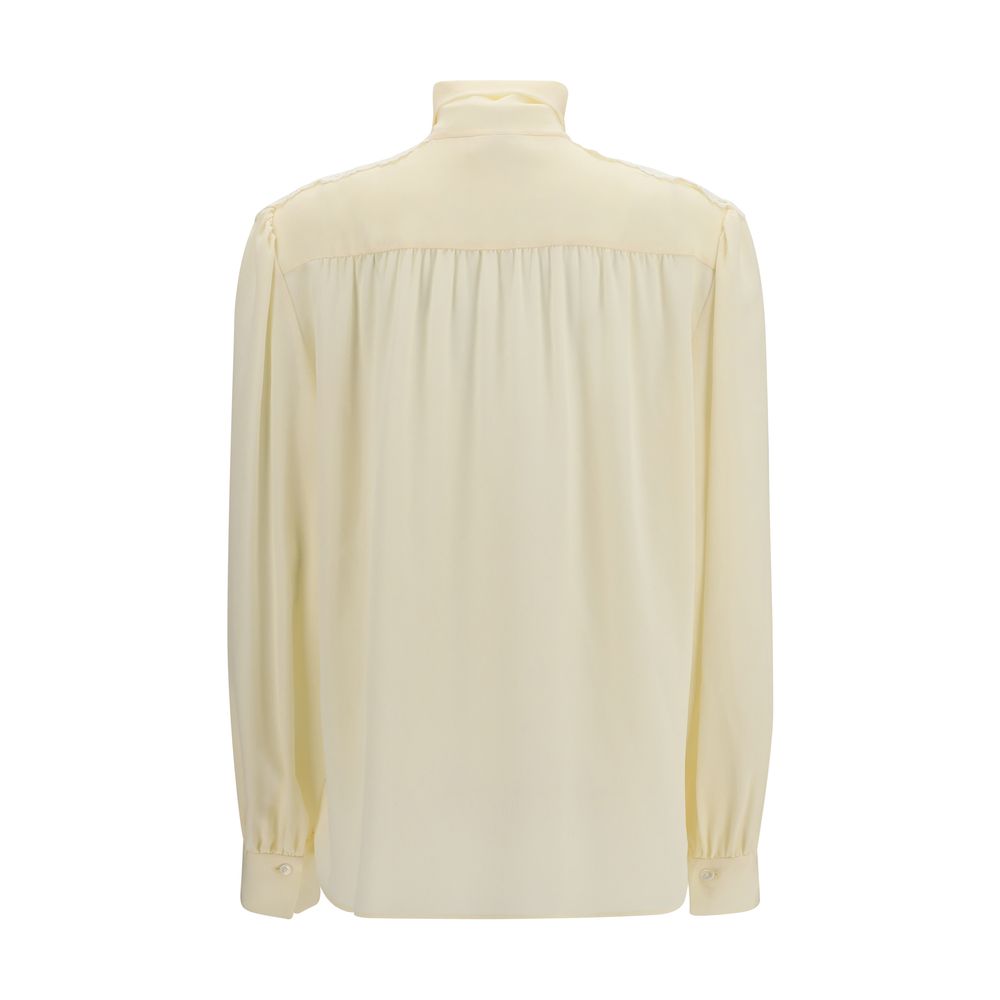 Chloé Beige Polyester Blouse with Embroidered Shoulders