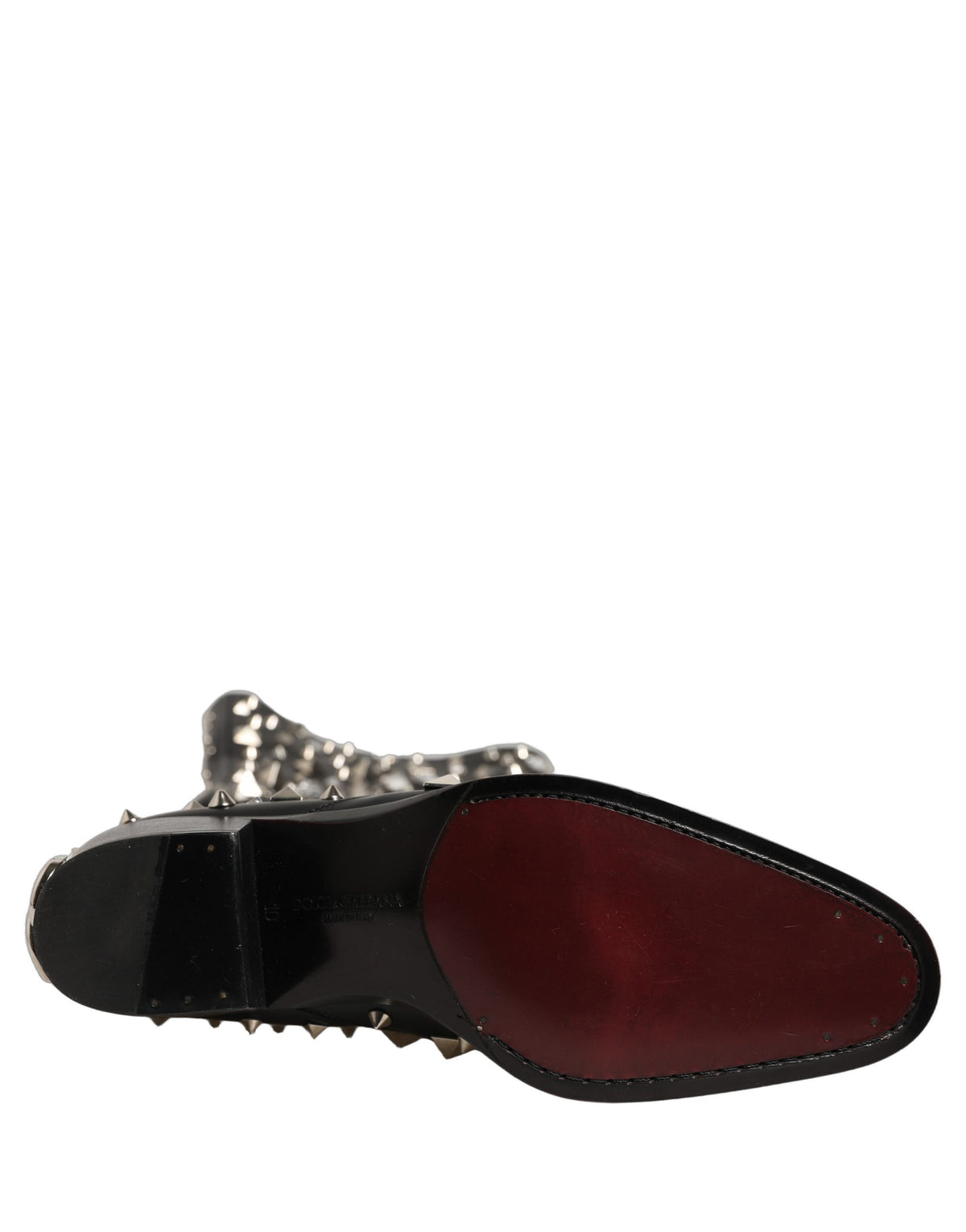 Dolce & Gabbana Black Crystal Embellished High Boots