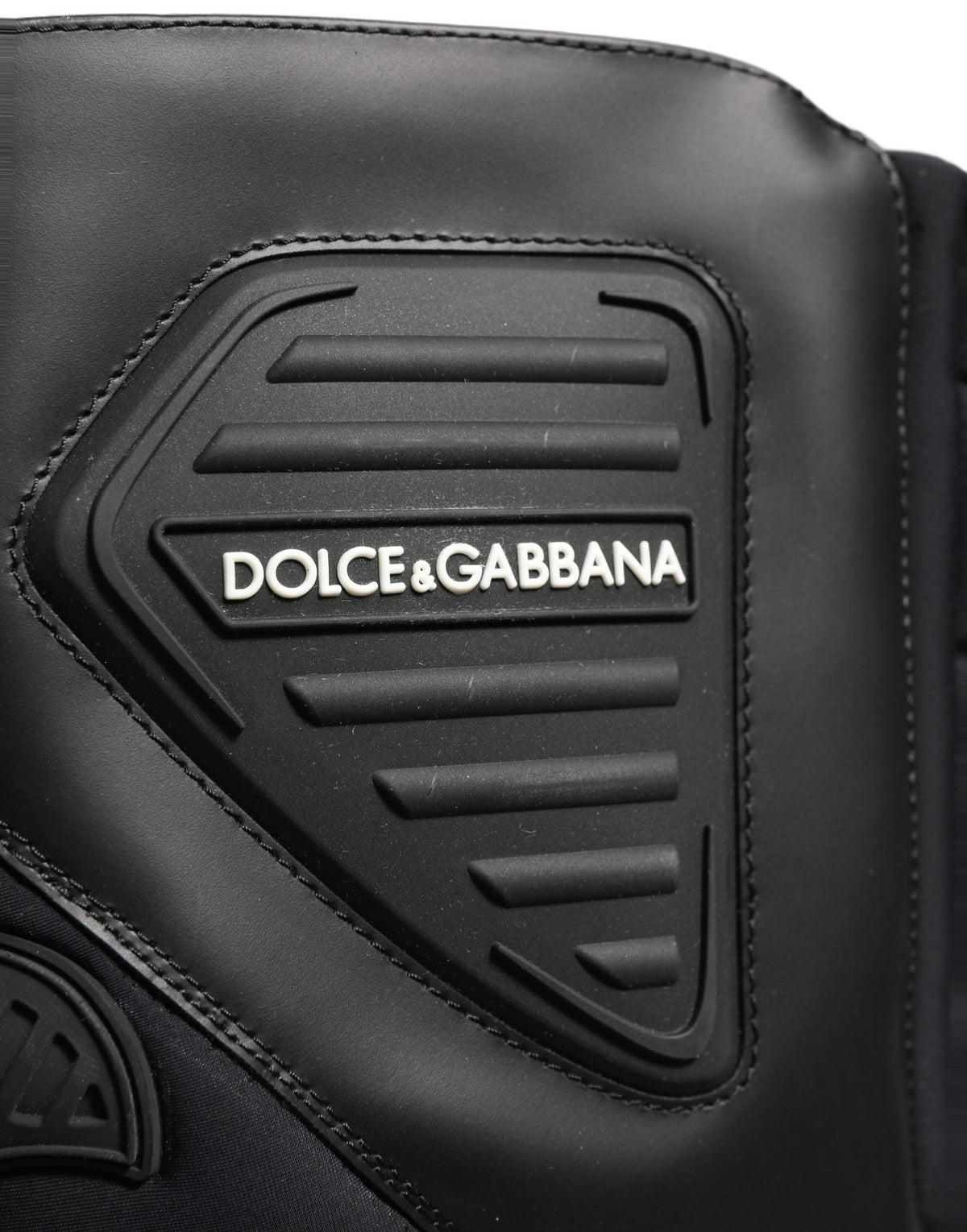 Dolce & Gabbana Black Leather Biker Mid Calf Boots for Men
