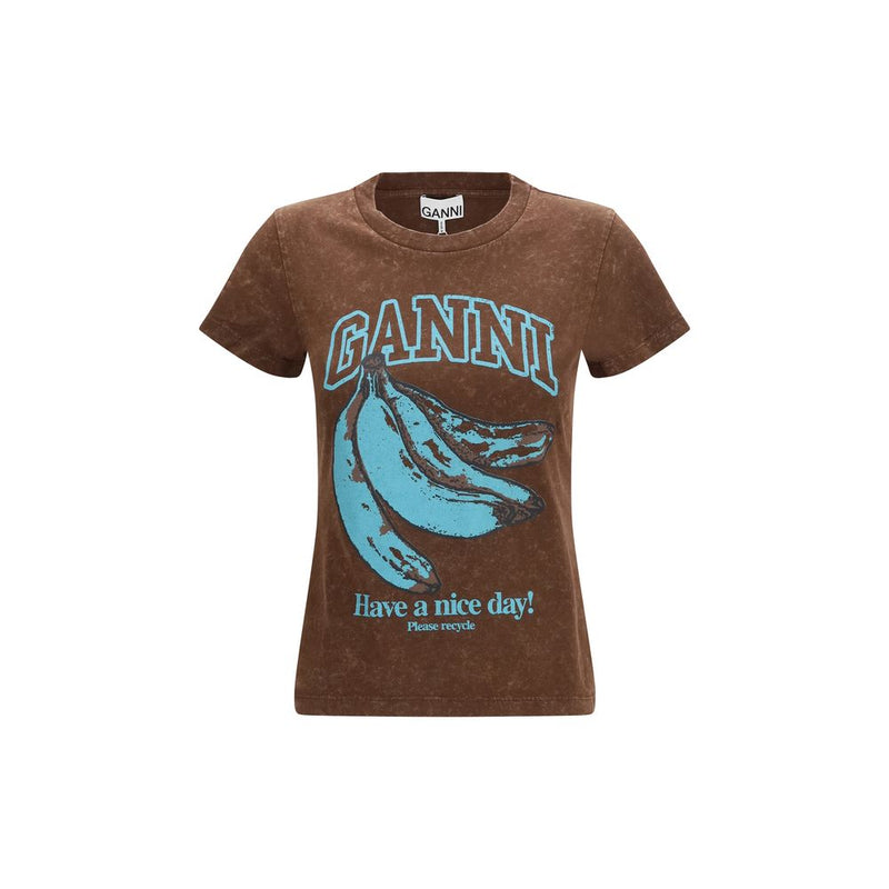 Ganni Brown Cotton Sweatshirt - Casual & Playful Design