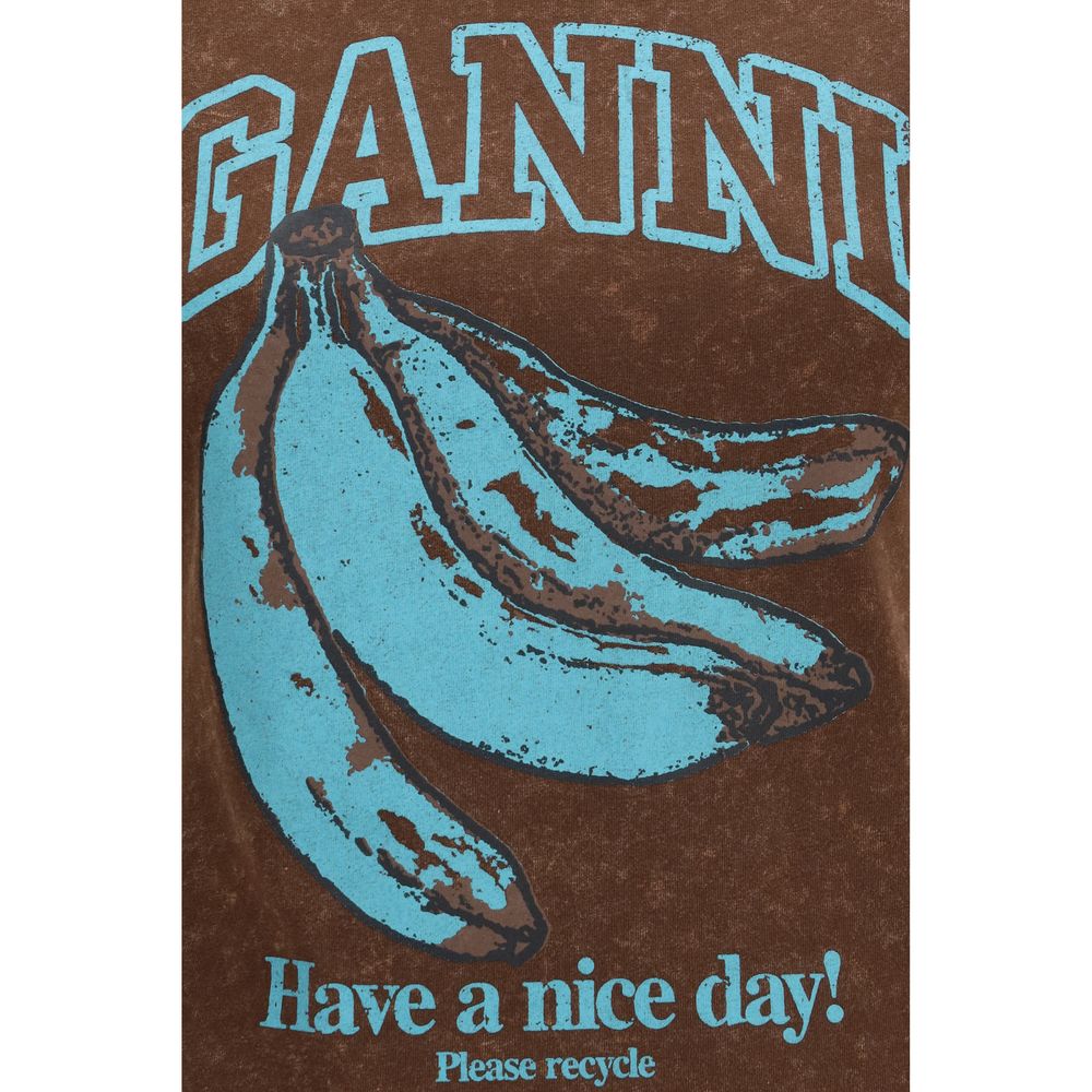 Ganni Brown Cotton Sweatshirt - Casual & Playful Design