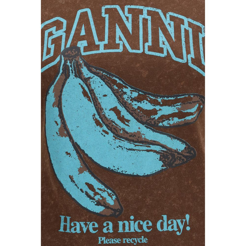 Ganni Brown Cotton Sweatshirt - Casual & Playful Design