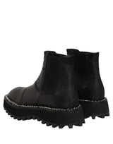 Bottes Chelsea noires en cuir à enfiler pour homme Dolce & Gabbana