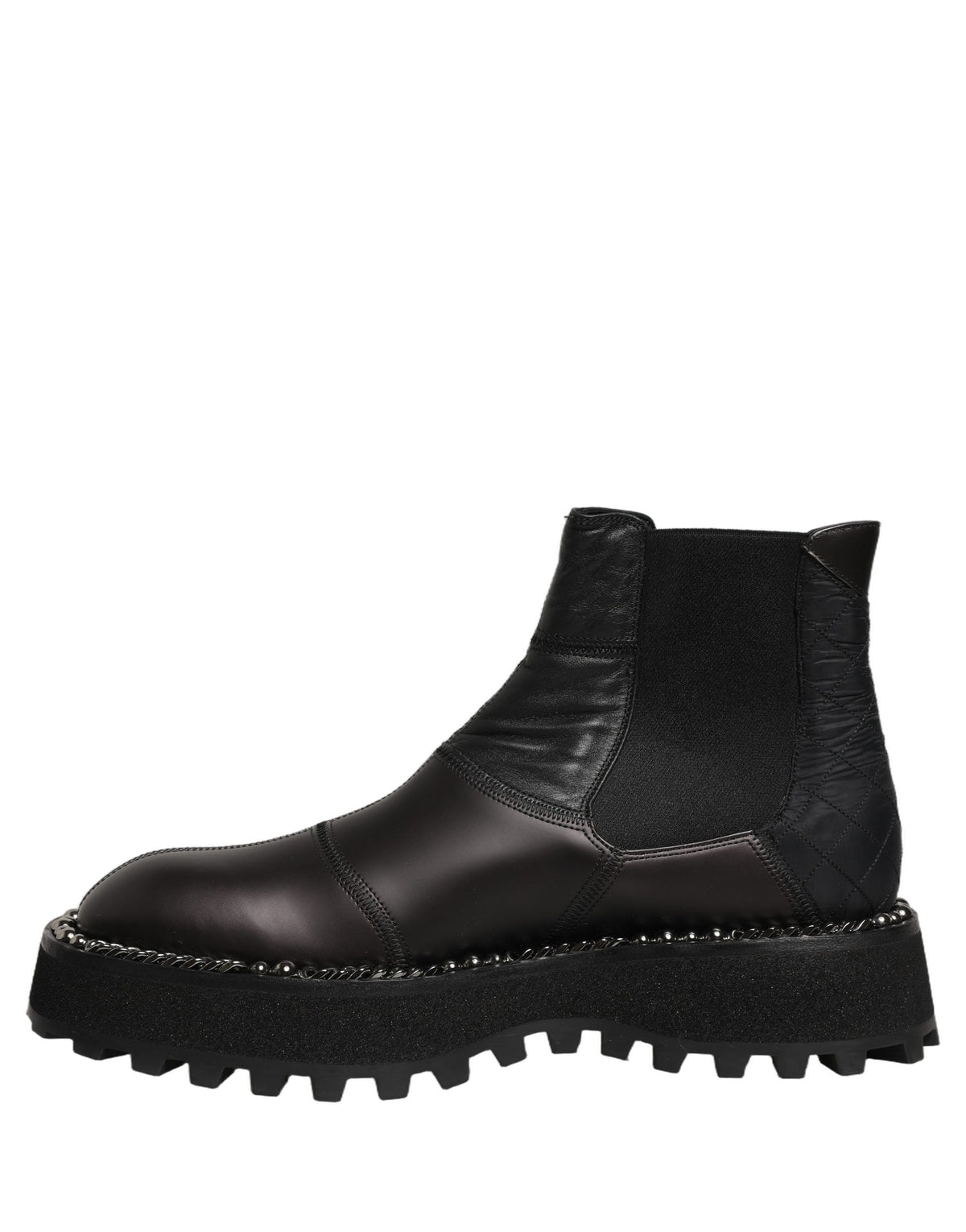 Bottes Chelsea noires en cuir à enfiler pour homme Dolce & Gabbana