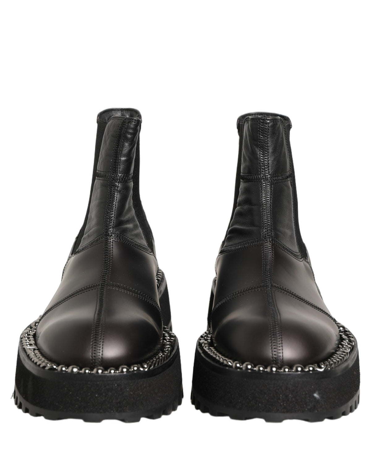 Bottes Chelsea noires en cuir à enfiler pour homme Dolce & Gabbana