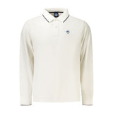 North Sails White Cotton Men's Polo - Stylish Long Sleeve Shirt