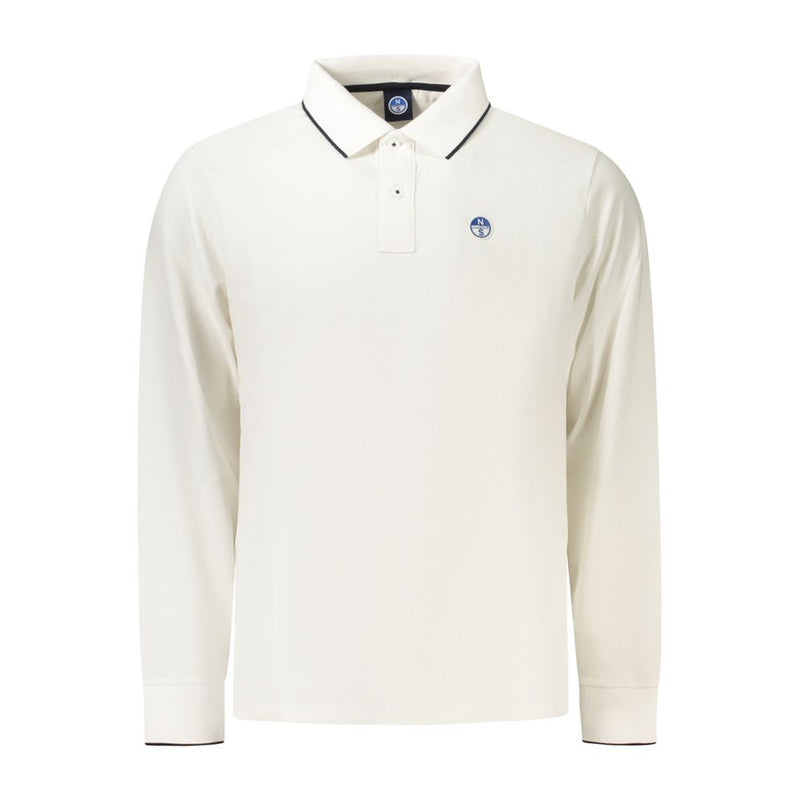 North Sails White Cotton Men's Polo - Stylish Long Sleeve Shirt