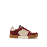 Dolce & Gabbana Bordeaux Leather Low Top Sneakers for Men