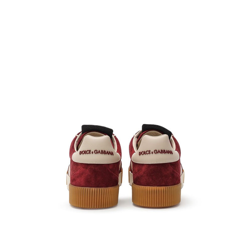 Dolce & Gabbana Bordeaux Leather Low Top Sneakers for Men
