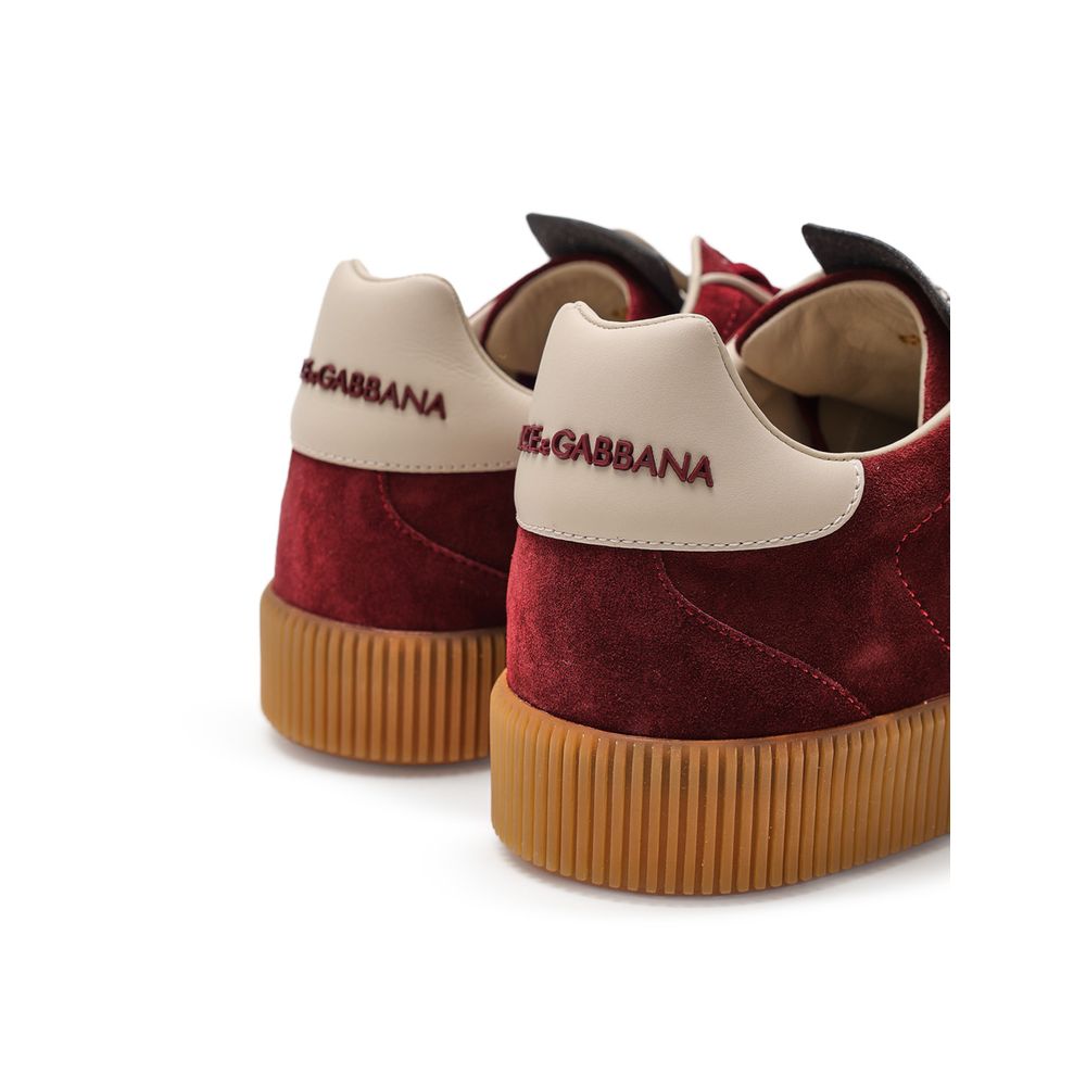 Dolce & Gabbana Bordeaux Leather Low Top Sneakers for Men