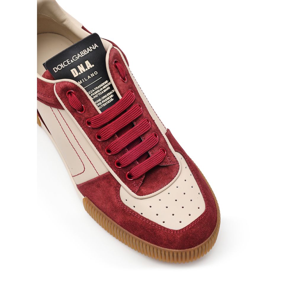 Dolce & Gabbana Bordeaux Leather Low Top Sneakers for Men