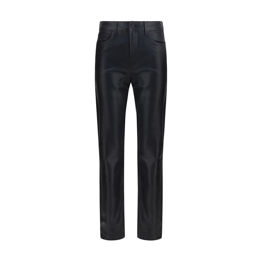 L'Agence Marguerite Black Leather Pants for Women