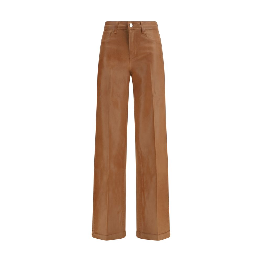 L'Agence Clayton Beige Cotton High-Waisted Jeans