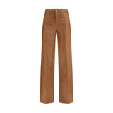 L'Agence Clayton Beige Cotton High-Waisted Jeans