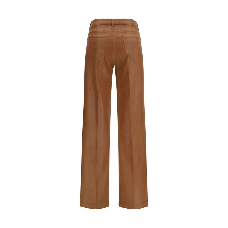L'Agence Clayton Beige Cotton High-Waisted Jeans