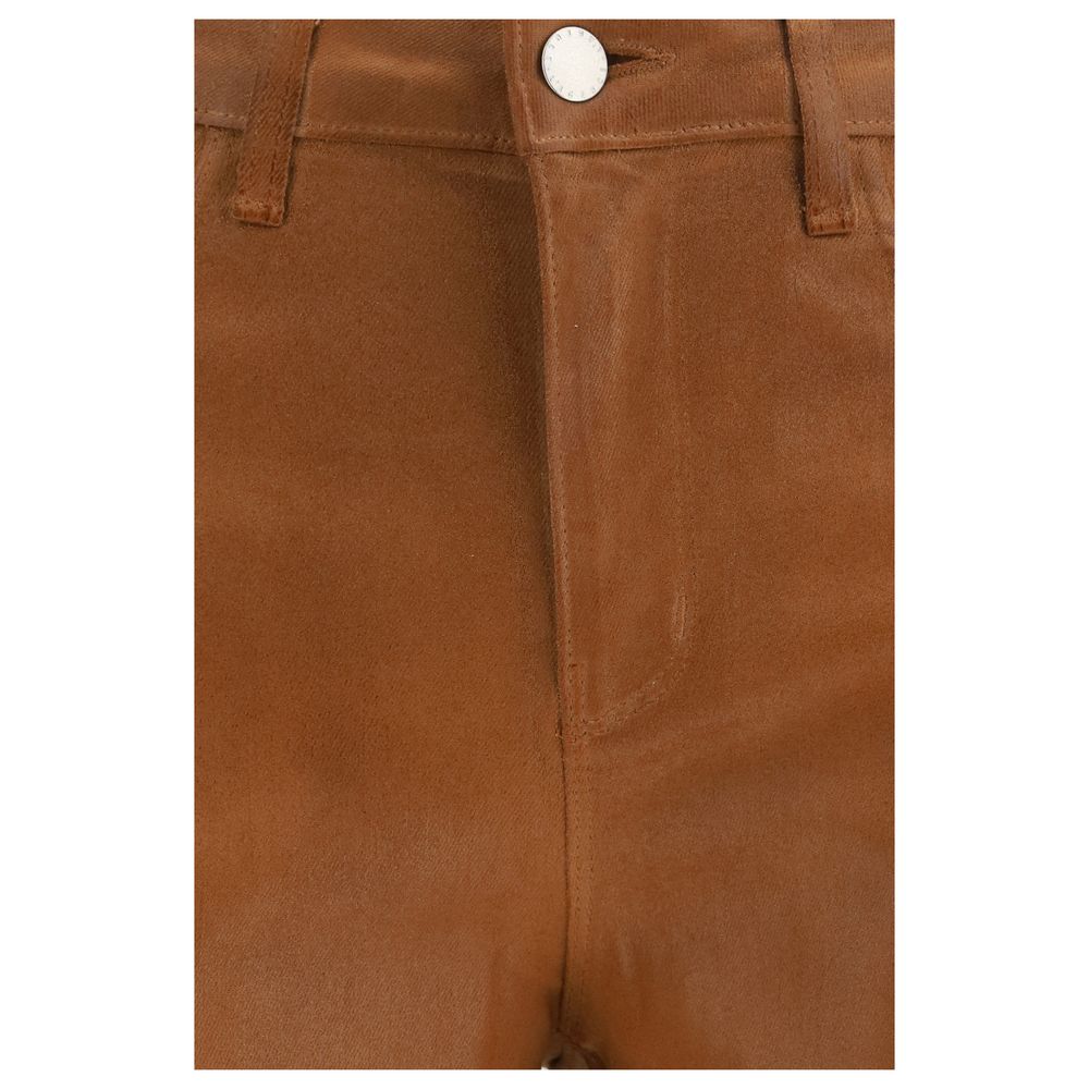 L'Agence Clayton Beige Cotton High-Waisted Jeans