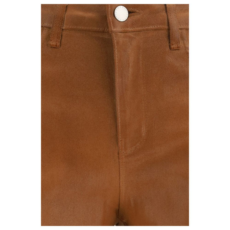 L'Agence Clayton Beige Cotton High-Waisted Jeans