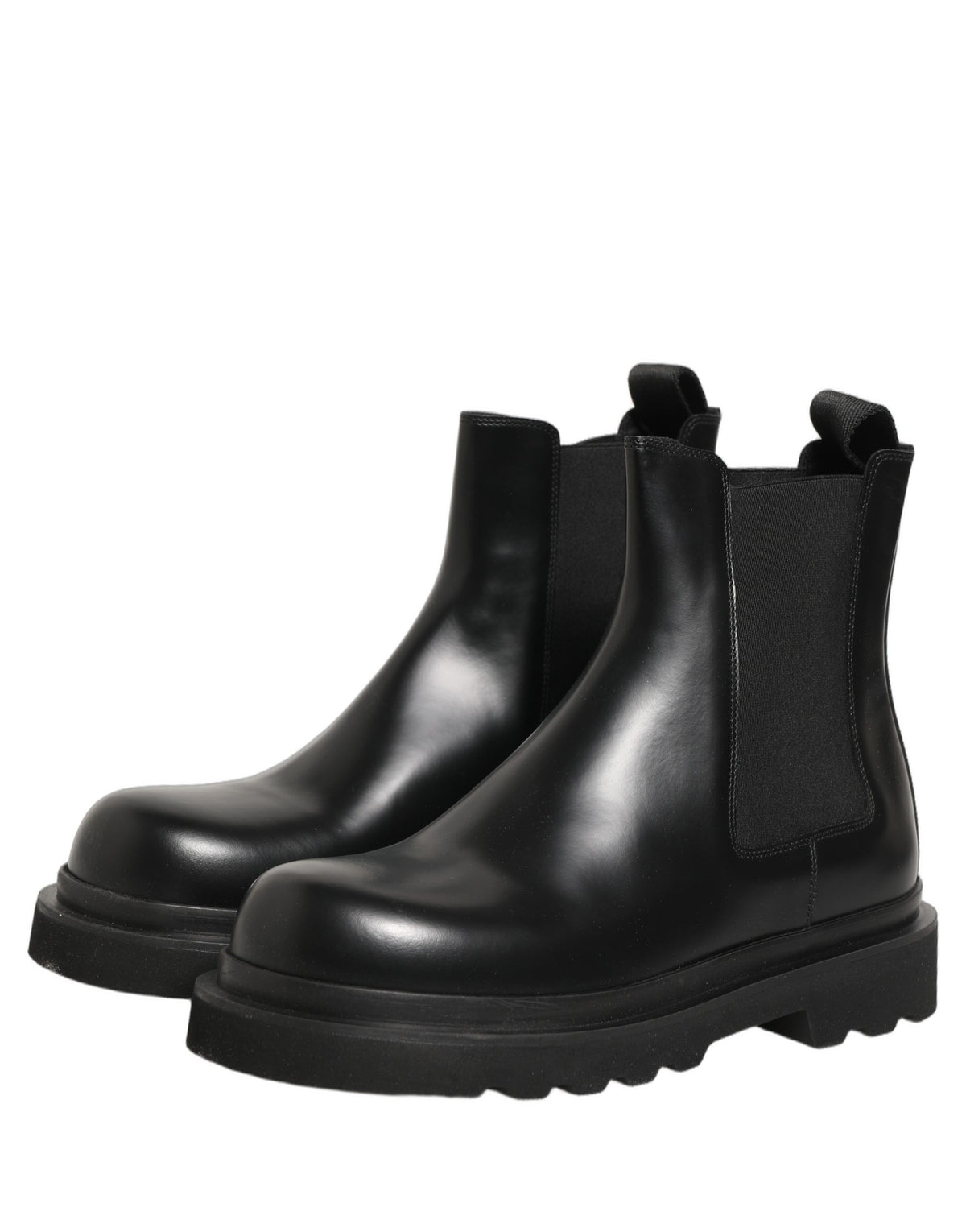 Dolce & Gabbana Black Chelsea Boots for Men - Leather Slip On