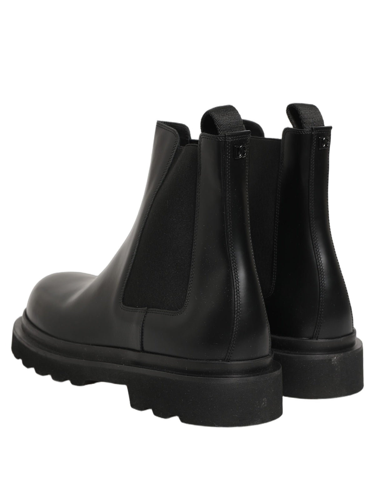 Dolce & Gabbana Black Chelsea Boots for Men - Leather Slip On