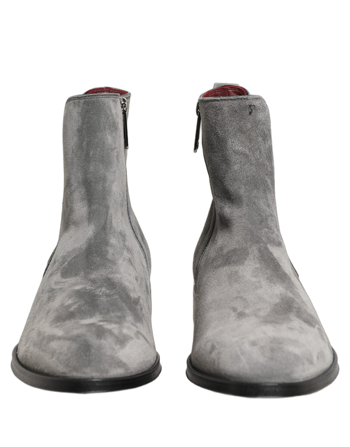 Dolce & Gabbana Gray Suede Leather Chelsea Boots