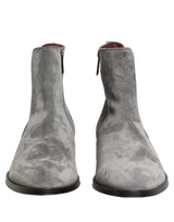 Dolce & Gabbana Gray Suede Leather Chelsea Boots