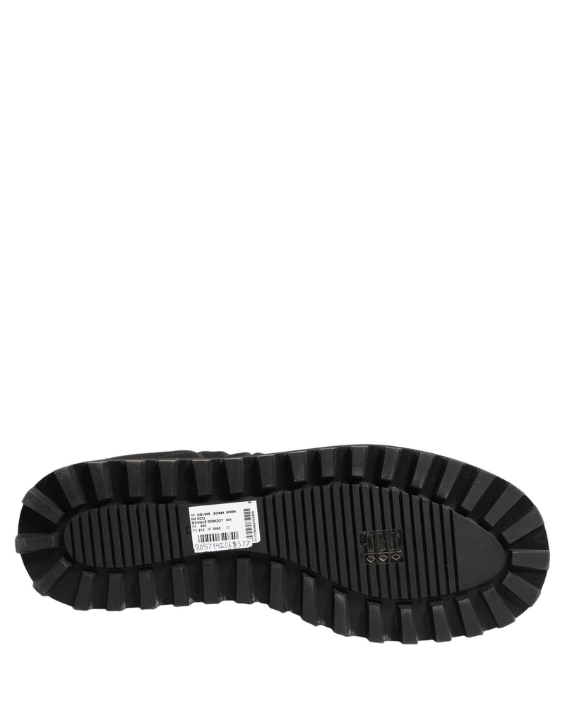 Dolce & Gabbana Black Quilted Effect Mid Calf Boots