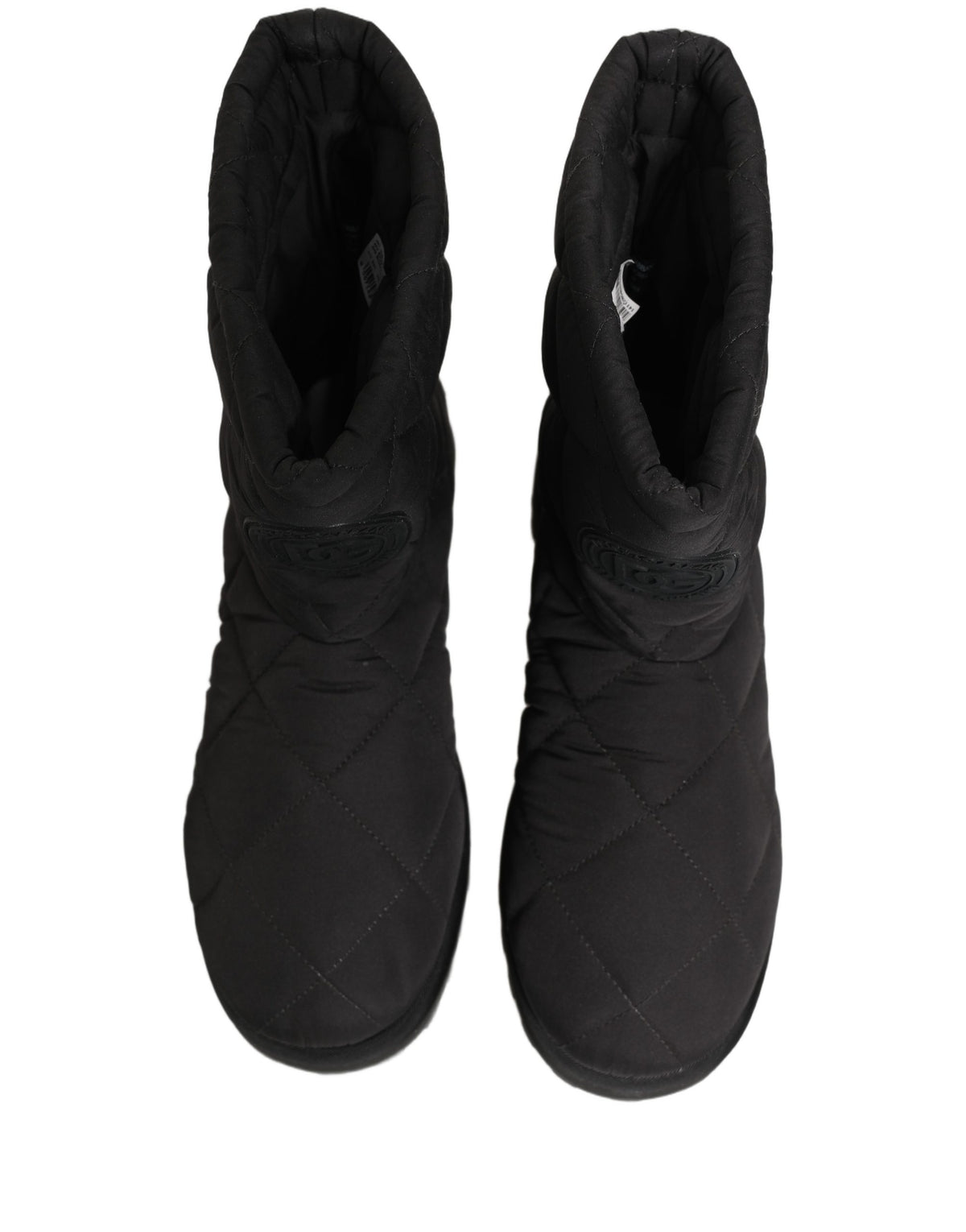 Dolce & Gabbana Black Quilted Effect Mid Calf Boots