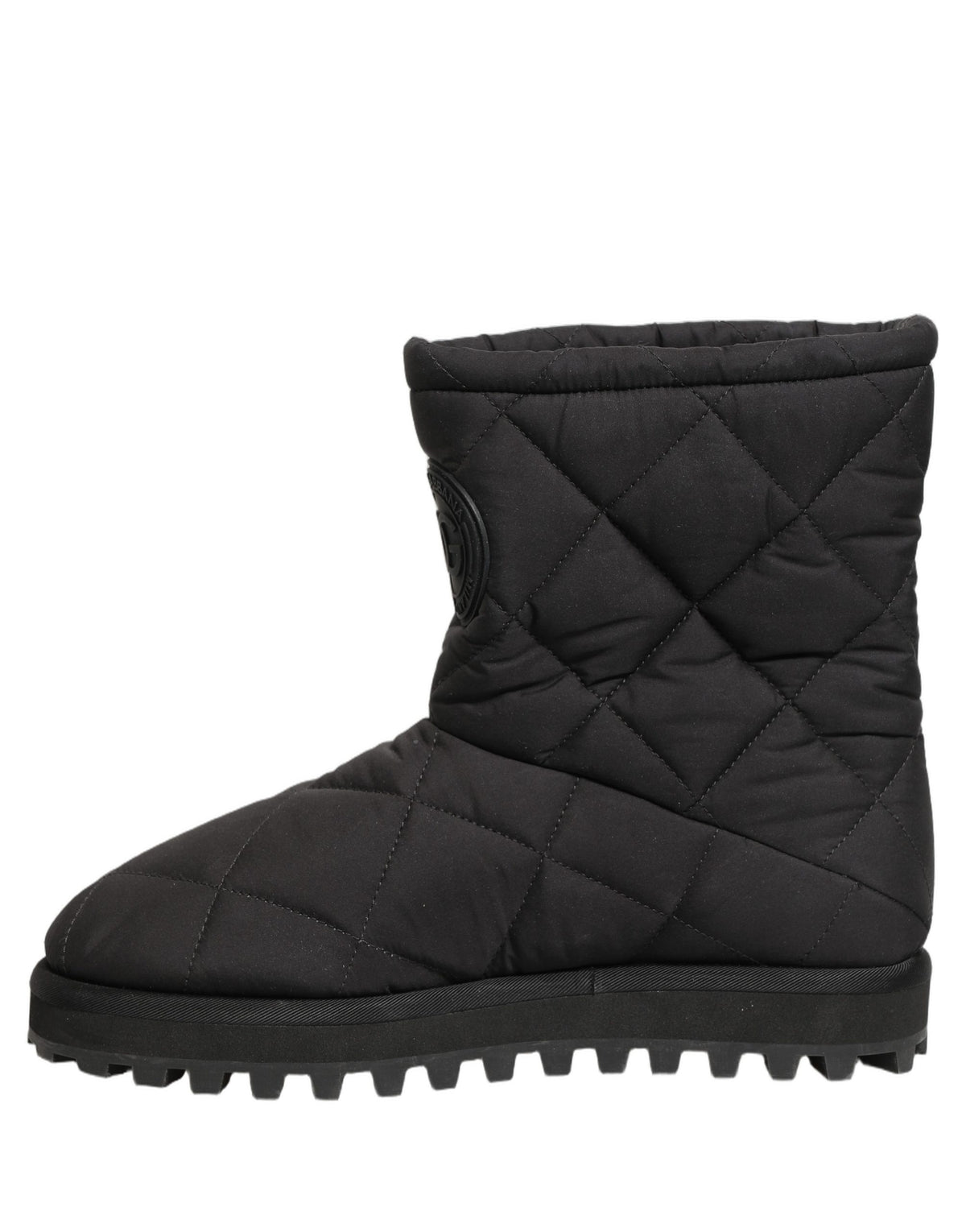 Dolce & Gabbana Black Quilted Effect Mid Calf Boots