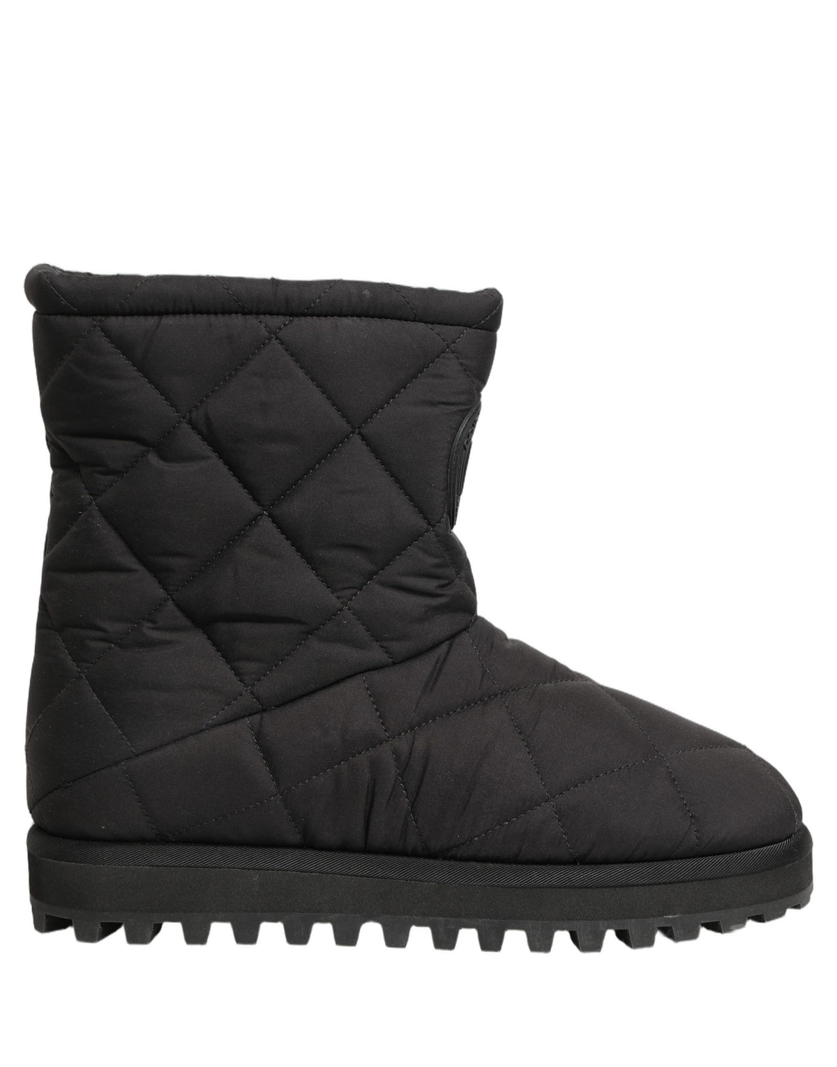 Dolce & Gabbana Black Quilted Effect Mid Calf Boots