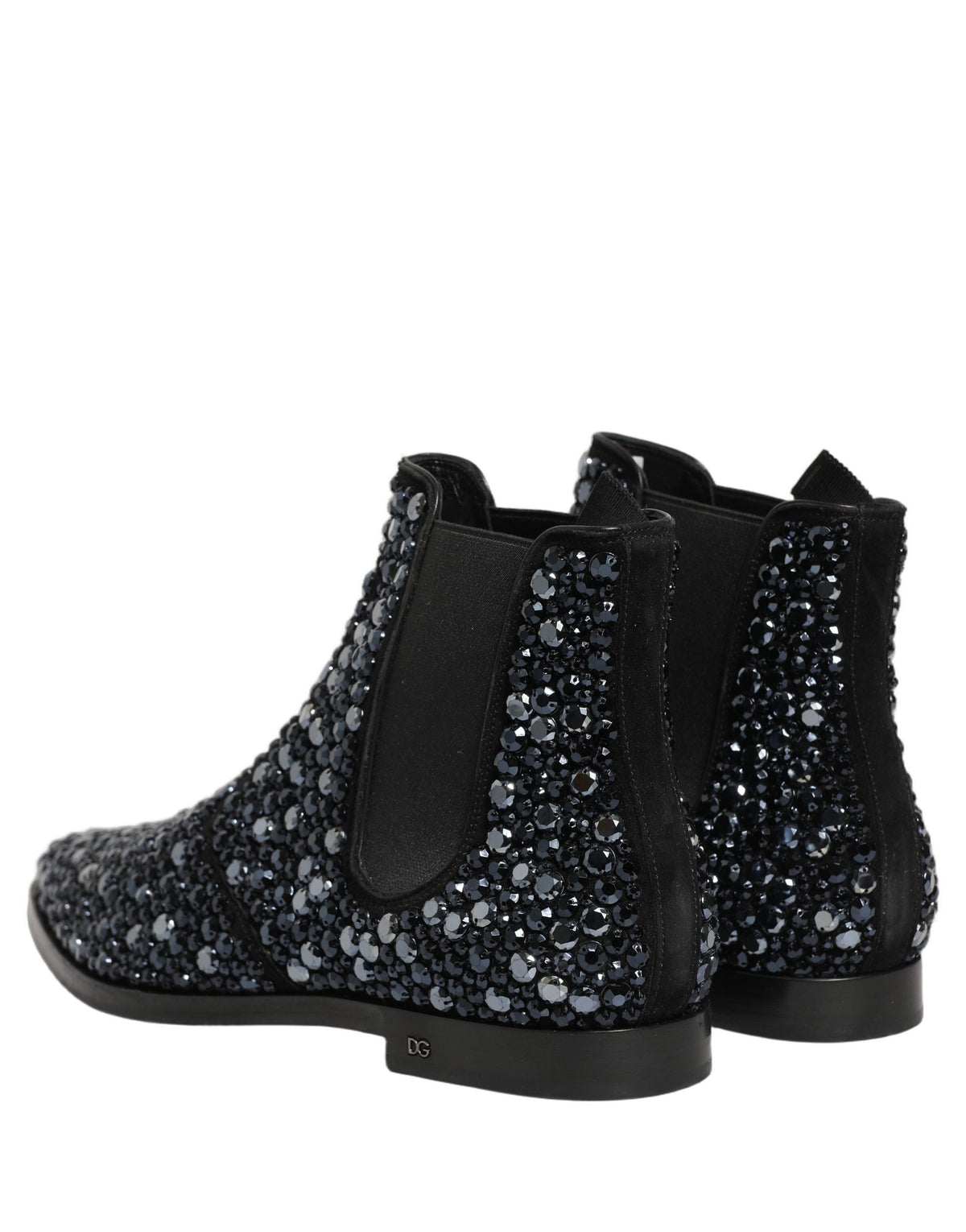 Dolce & Gabbana Black Embellished Chelsea Ankle Boots