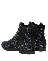 Dolce & Gabbana Black Embellished Chelsea Ankle Boots