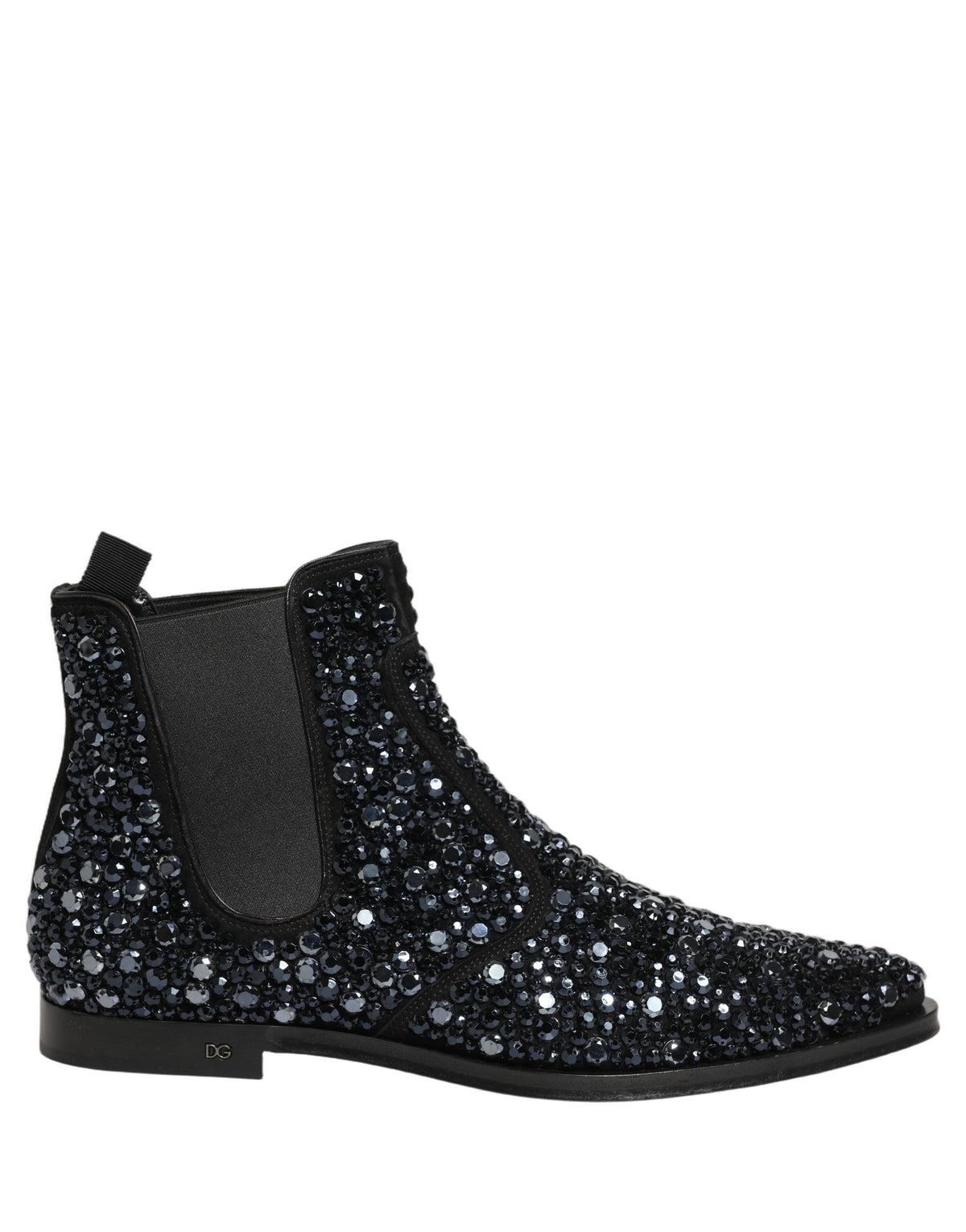 Dolce & Gabbana Black Embellished Chelsea Ankle Boots