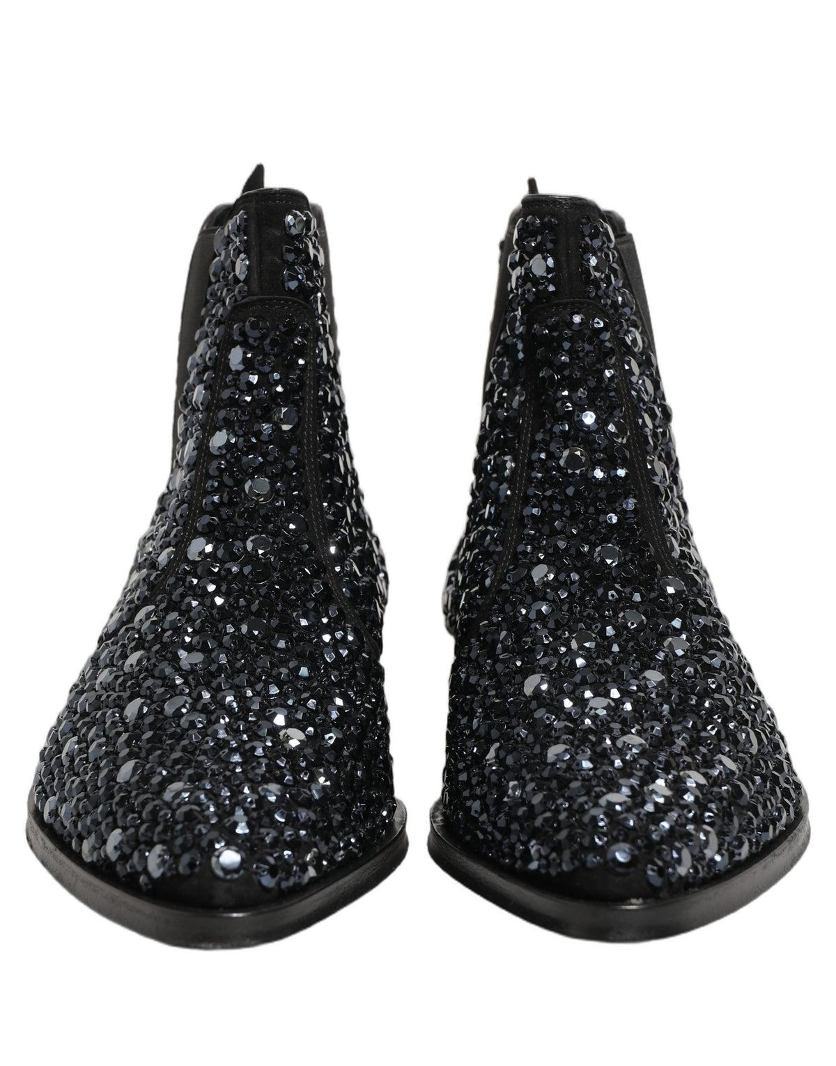Dolce & Gabbana Black Embellished Chelsea Ankle Boots