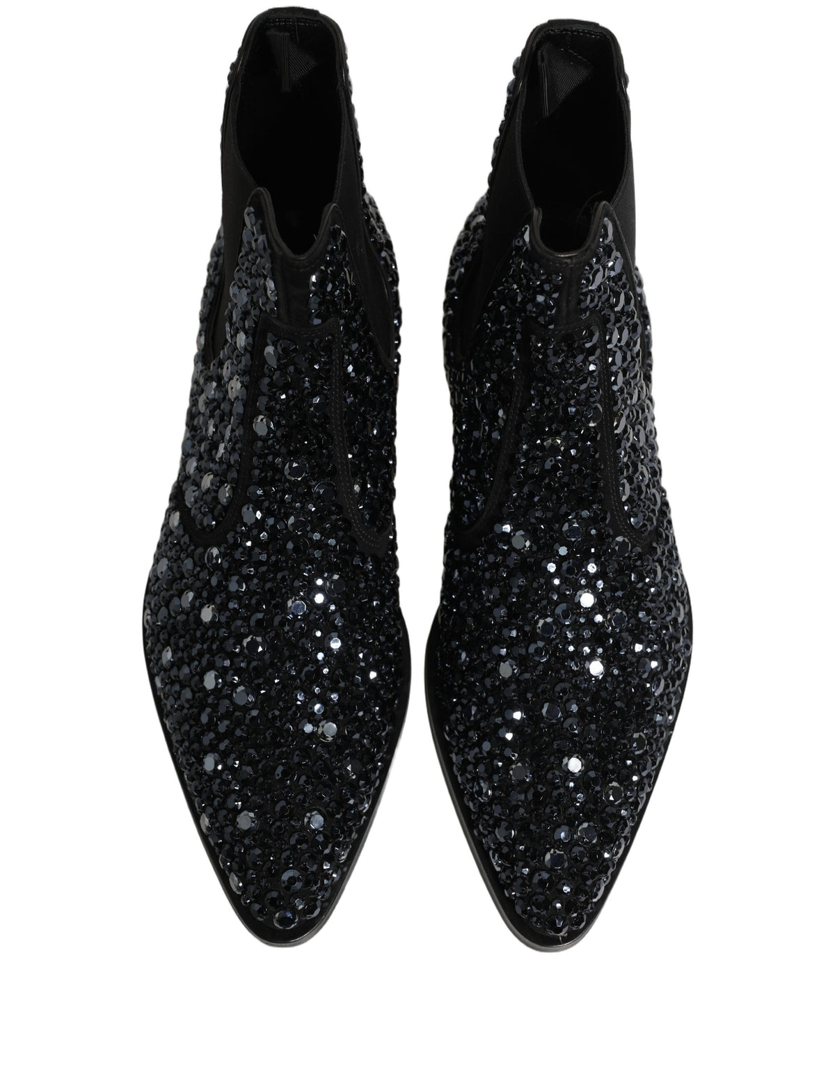 Dolce & Gabbana Black Embellished Chelsea Ankle Boots