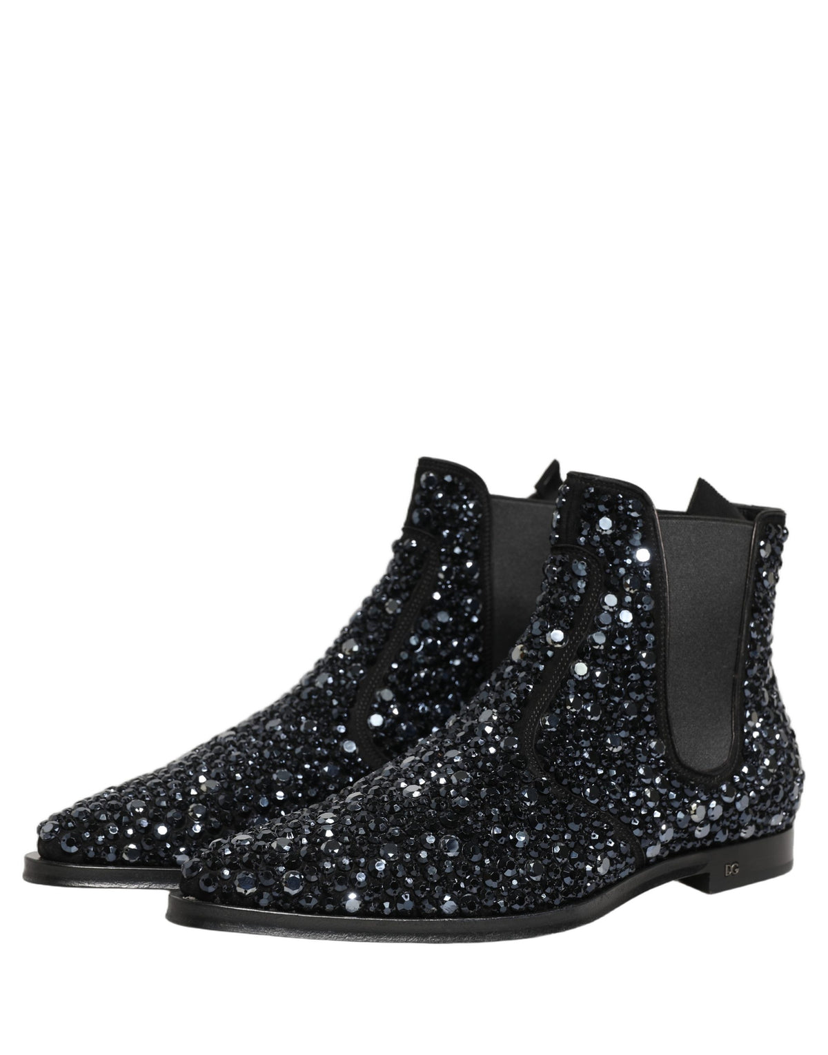 Dolce & Gabbana Black Embellished Chelsea Ankle Boots