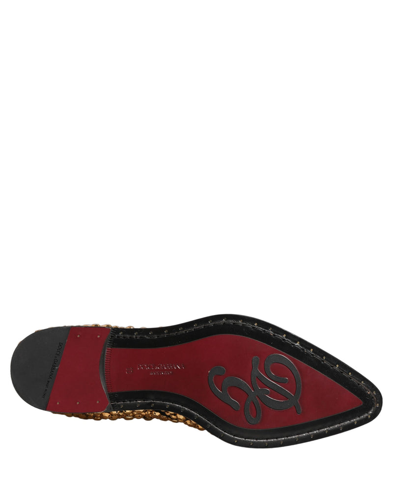 Dolce & Gabbana Gold Embellished Chelsea Ankle Boots