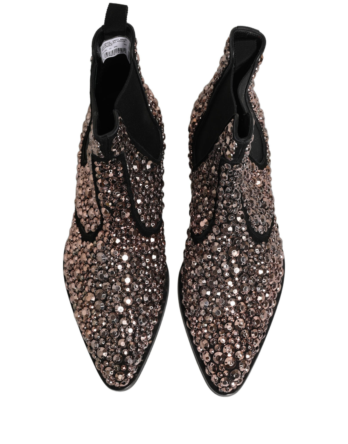 Dolce & Gabbana Silver Embellished Chelsea Ankle Boots