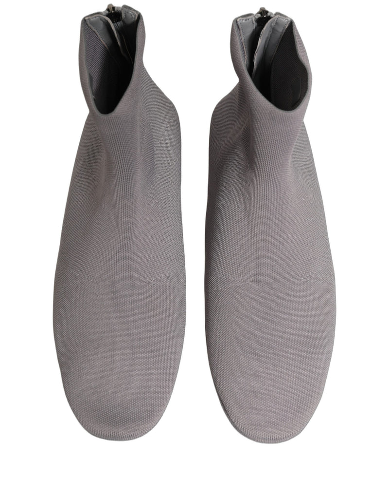 Dolce & Gabbana Gray Stretch Mesh Men Ankle Boots