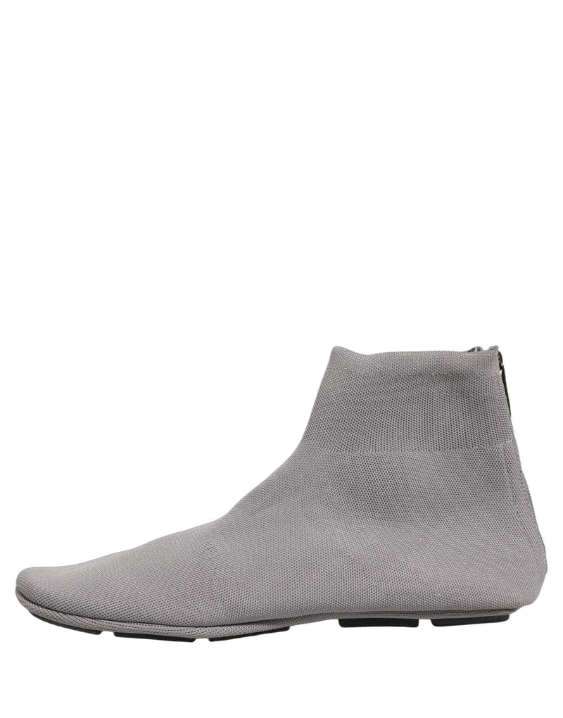 Dolce & Gabbana Gray Stretch Mesh Men Ankle Boots