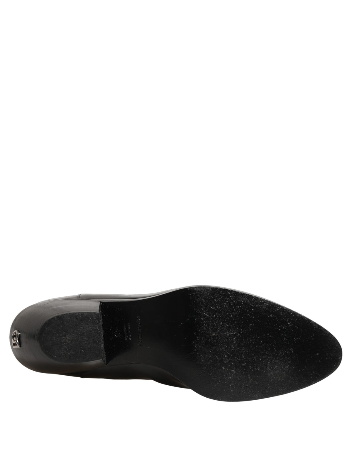 Dolce & Gabbana Black Leather Chelsea Mid Calf Boots