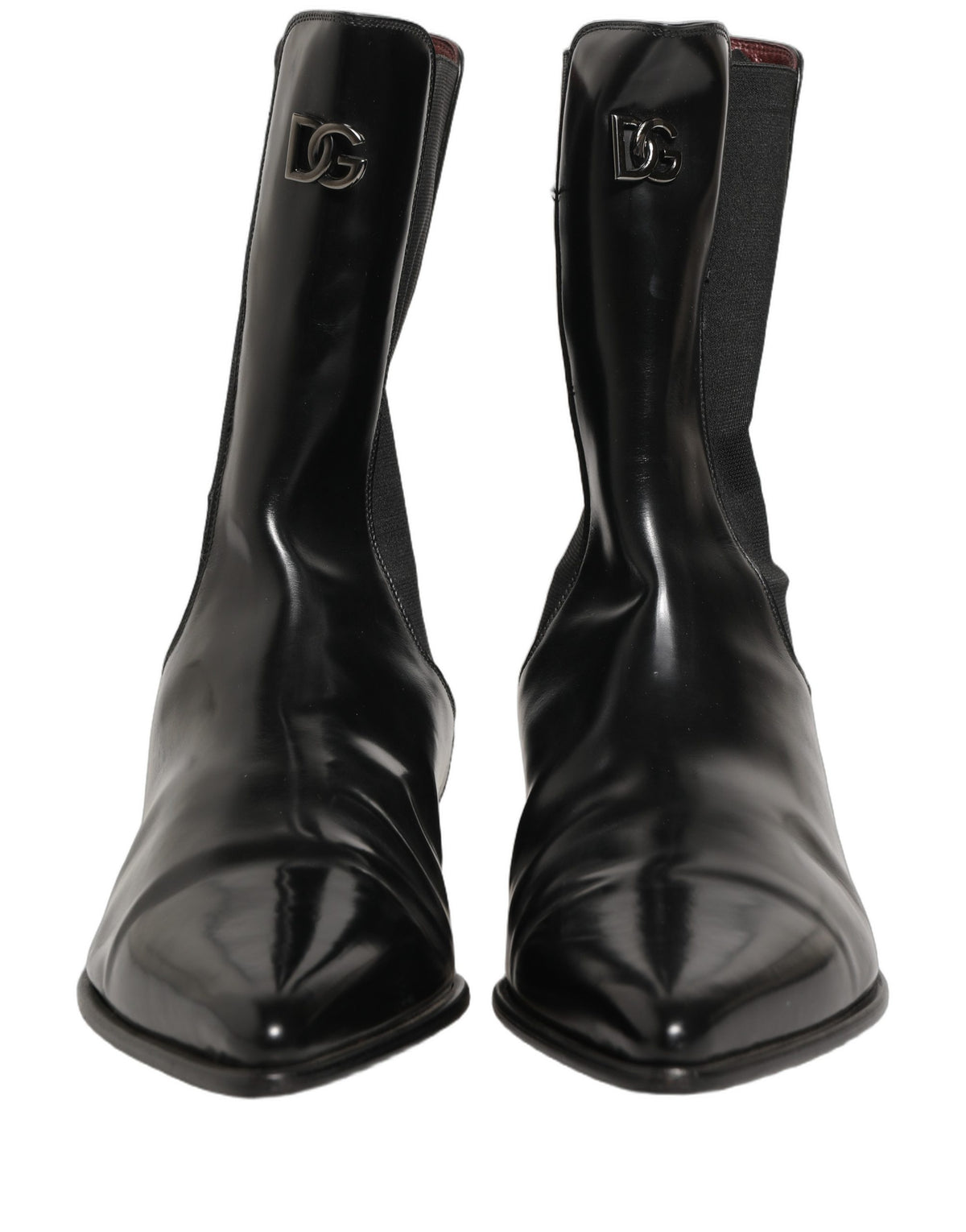 Dolce & Gabbana Black Leather Chelsea Mid Calf Boots
