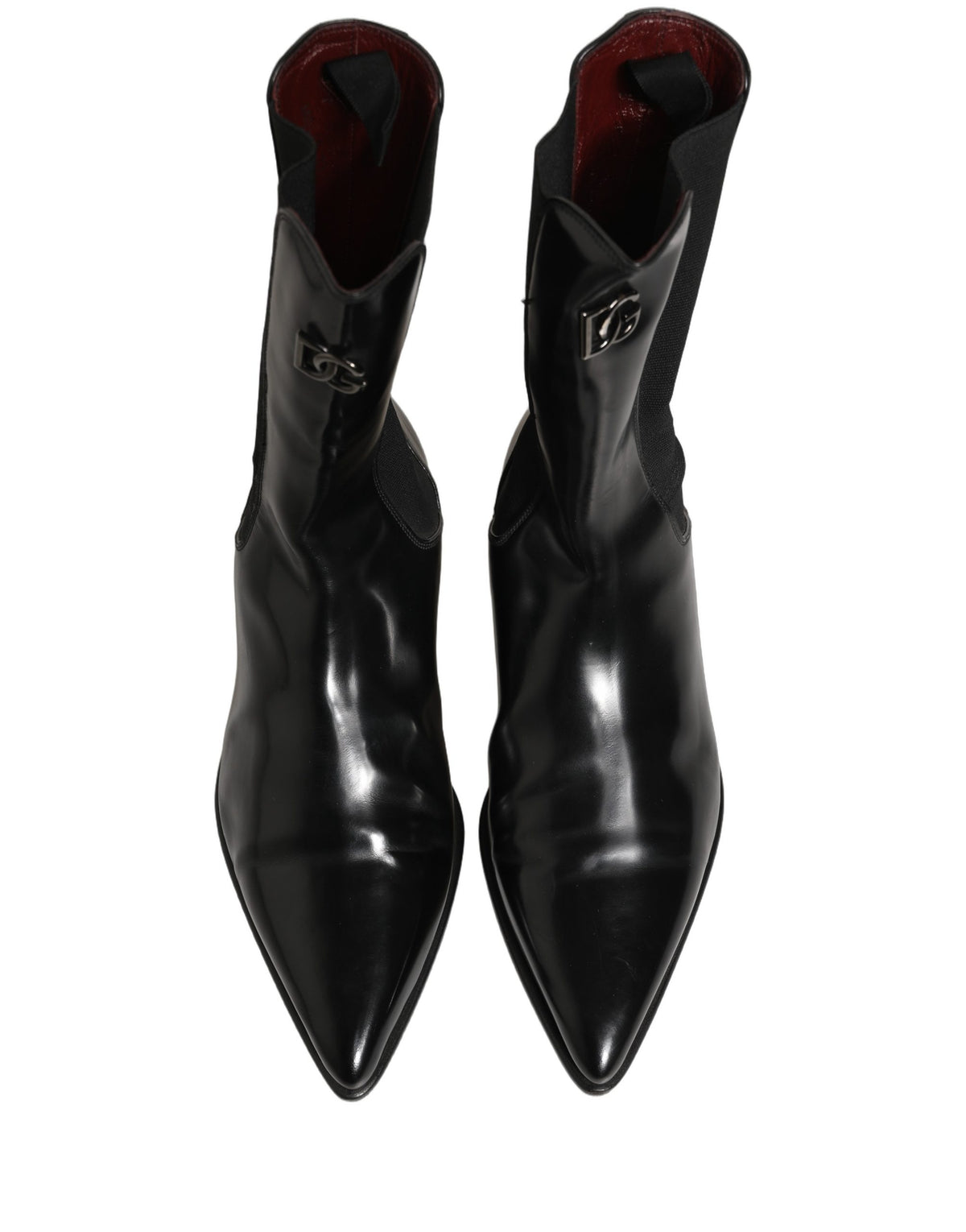 Dolce & Gabbana Black Leather Chelsea Mid Calf Boots