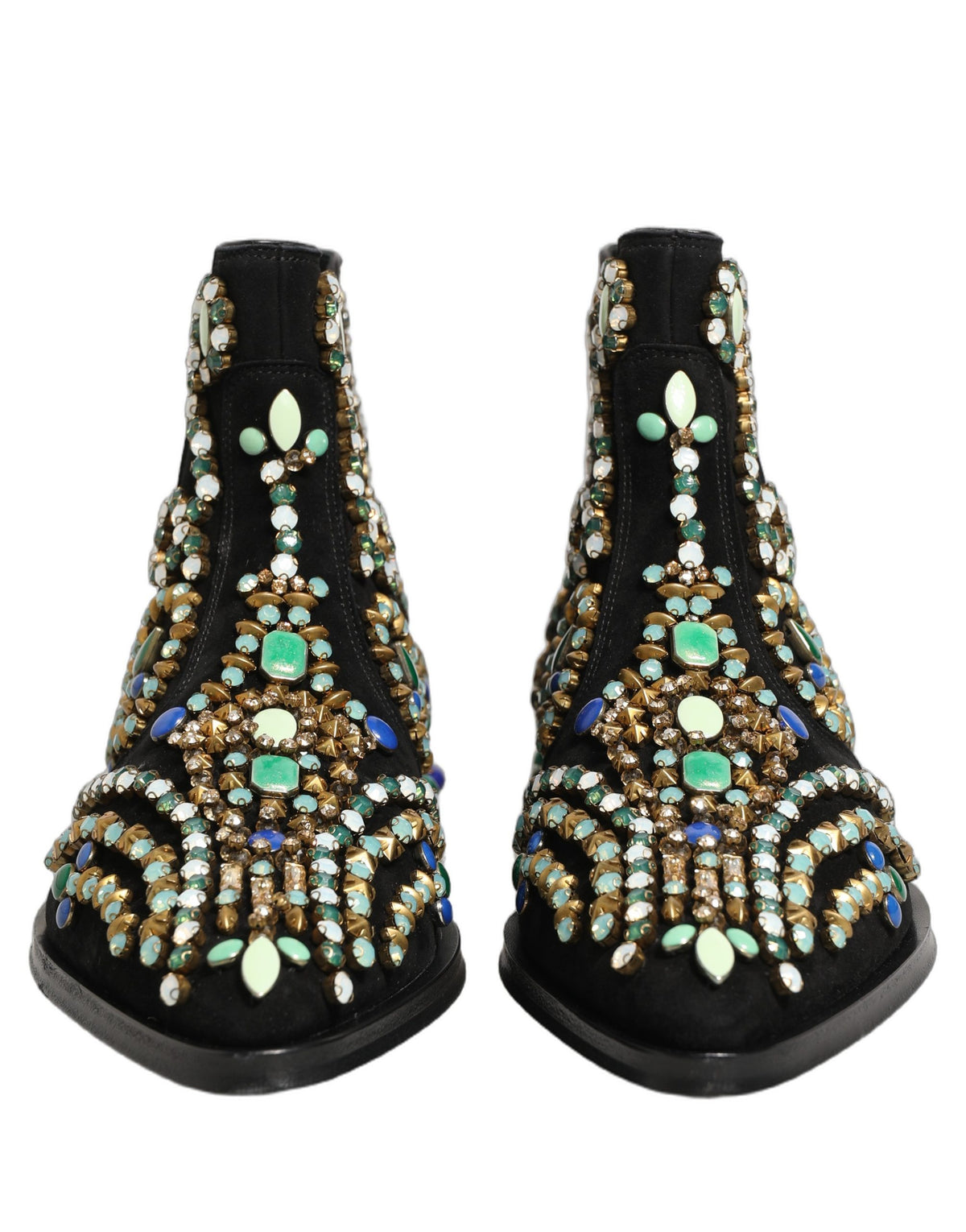 Dolce & Gabbana Black Embellished Chelsea Ankle Boots