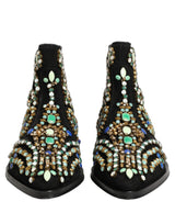 Dolce & Gabbana Black Embellished Chelsea Ankle Boots