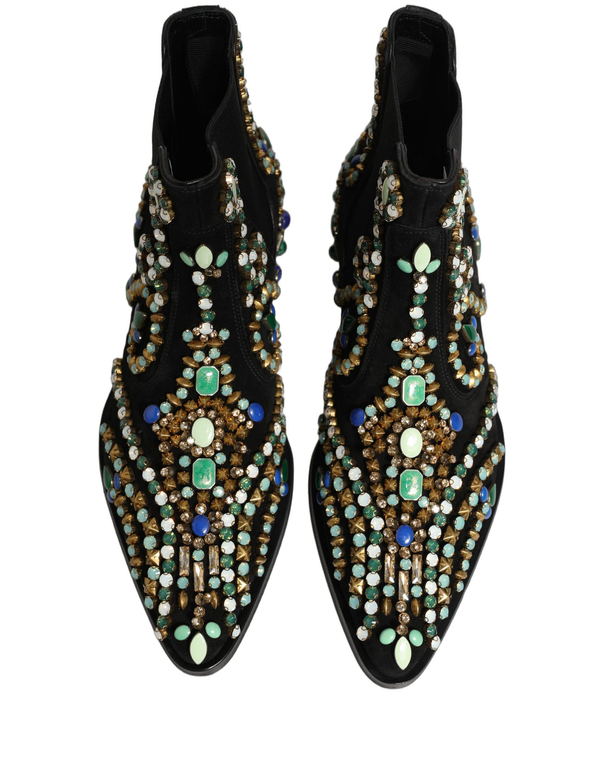 Dolce & Gabbana Black Embellished Chelsea Ankle Boots