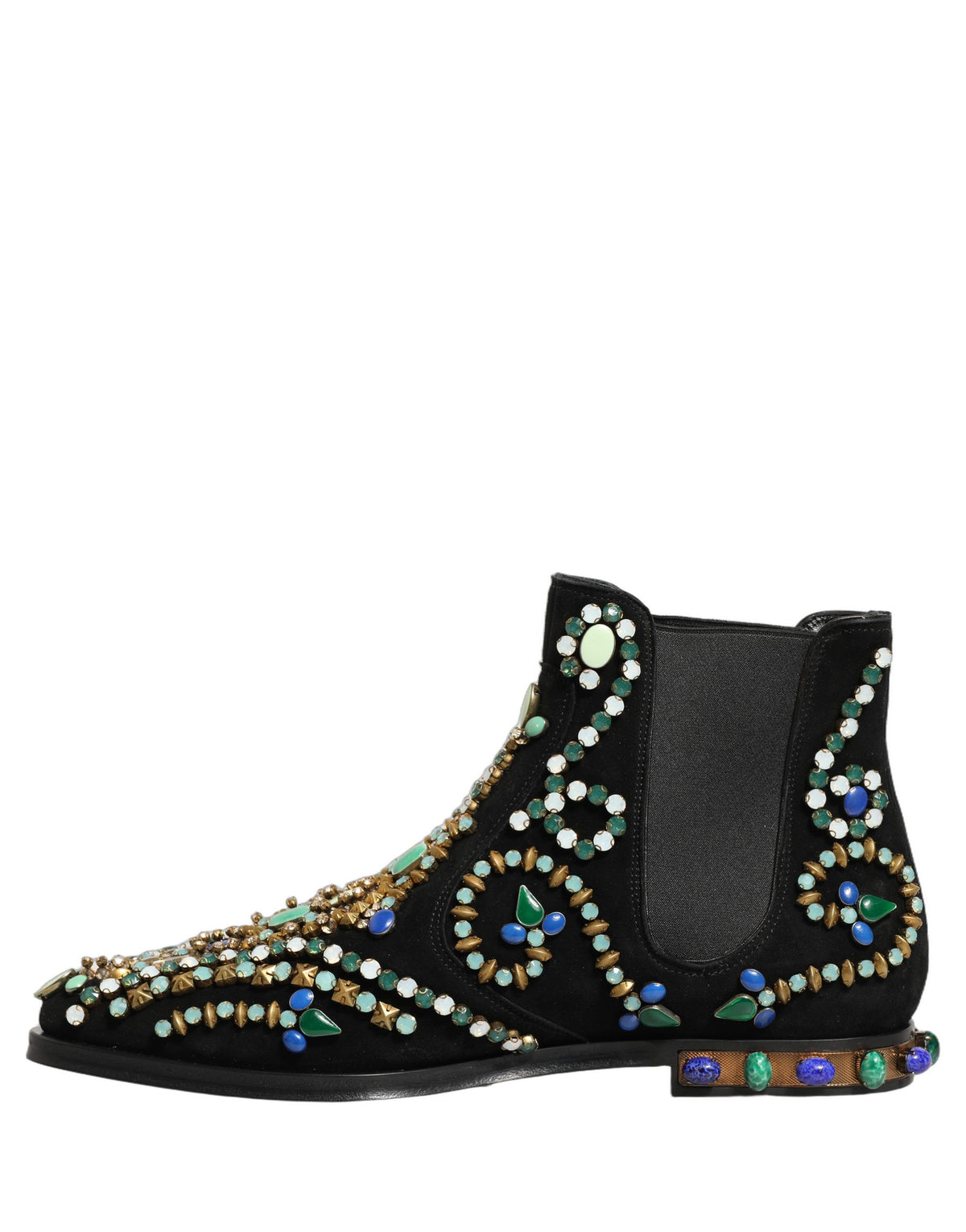 Dolce & Gabbana Black Embellished Chelsea Ankle Boots