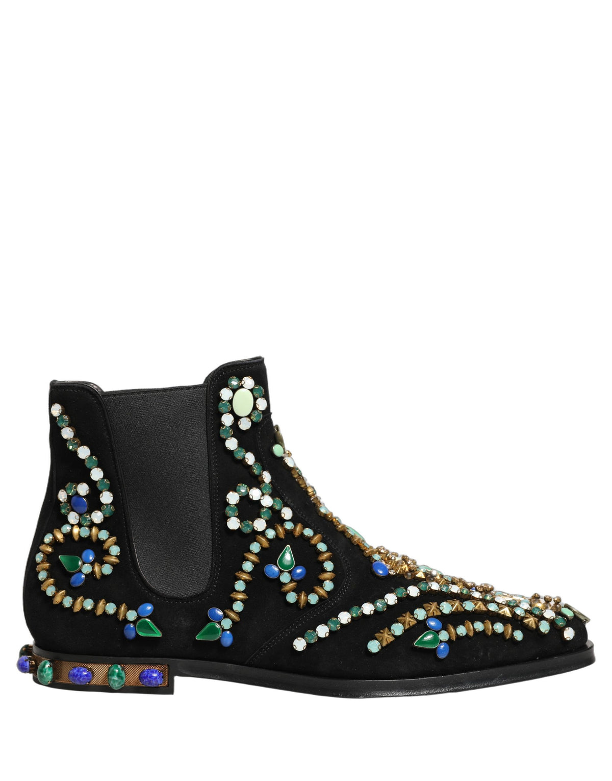 Dolce & Gabbana Black Embellished Chelsea Ankle Boots