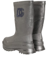 Dolce & Gabbana Metallic Silver Pull On Rain Boots for Men