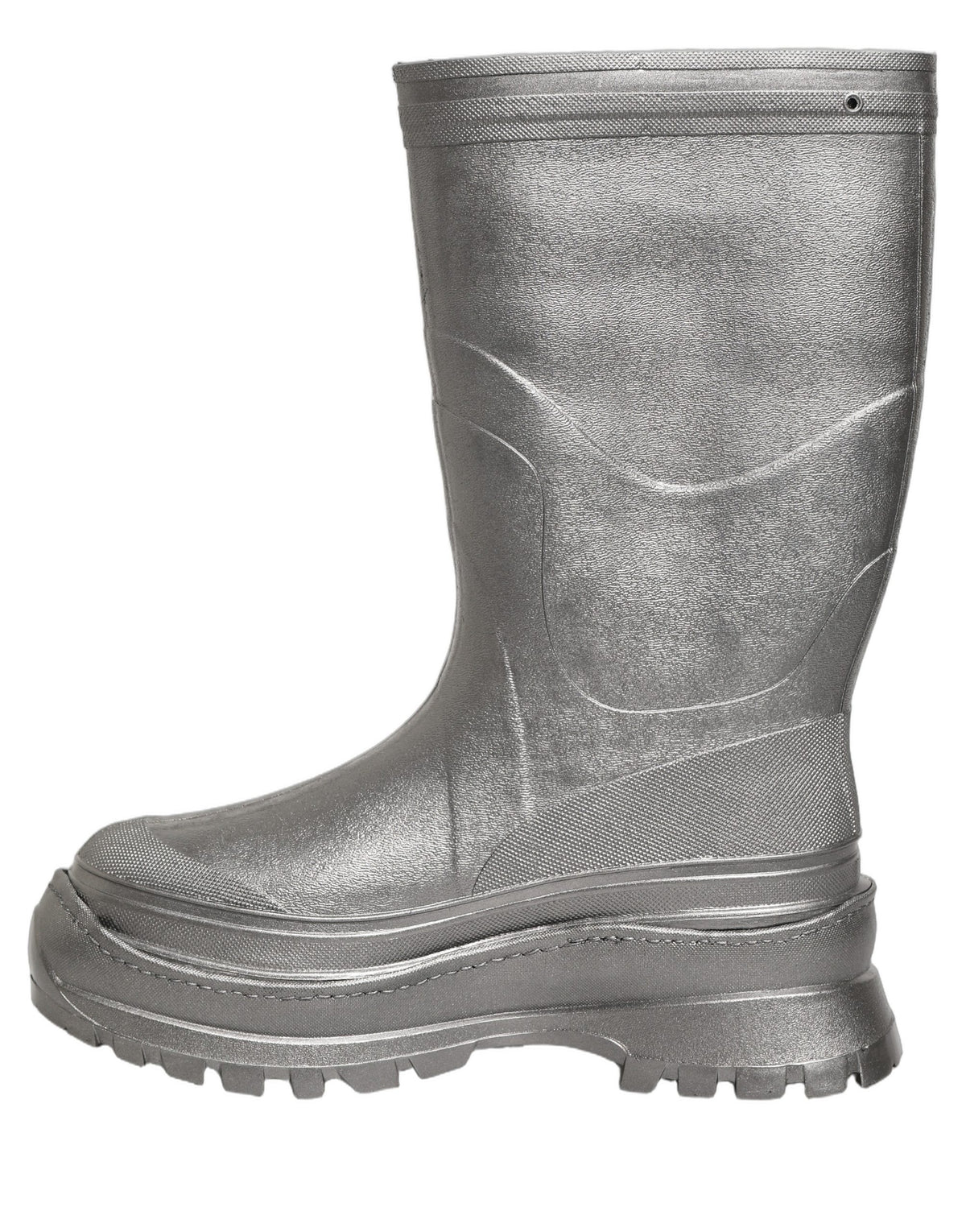 Dolce & Gabbana Metallic Silver Pull On Rain Boots for Men
