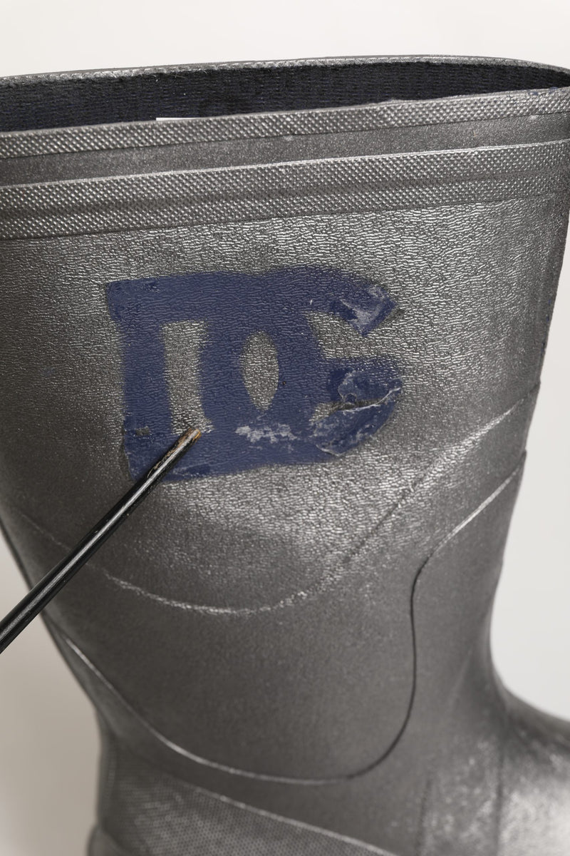 Dolce & Gabbana Metallic Silver Pull On Rain Boots for Men